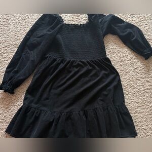 Time and Tru Black Midi Courdory Dress